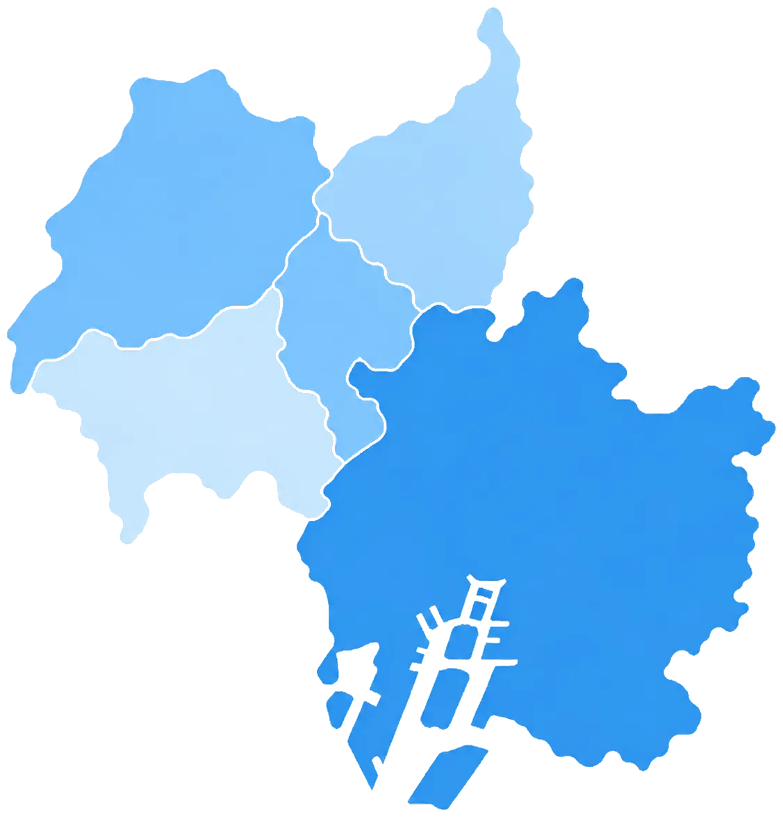 名古屋市・あま市・稲沢市・清須市・北名古屋市を示した対応エリアの地図